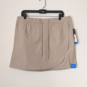 NWT Eddie Bauer Ladies' Tulip Hem Skort with Inner Short Lining Tan Beige L